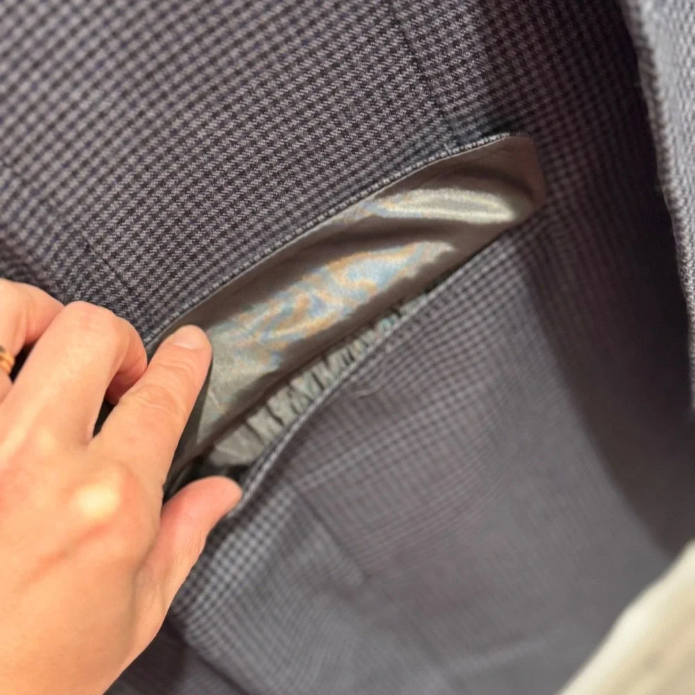 Chaps Men's Grey/Black Check Blazer –‎ 42 Long, Classic Fit